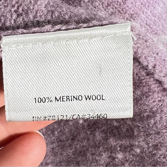 Eileen Fisher 100% wool purple violet open front cardigan sweater sz large L B38 - Picture 2 of 5